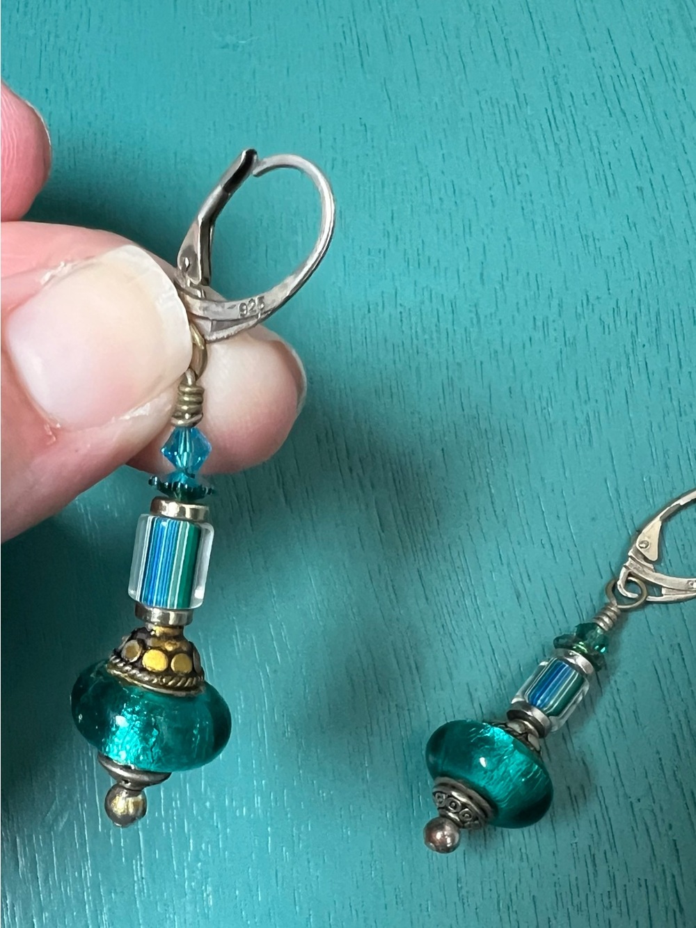 Turquoise Glass Bead Drop Earrings - Women's Jewelry